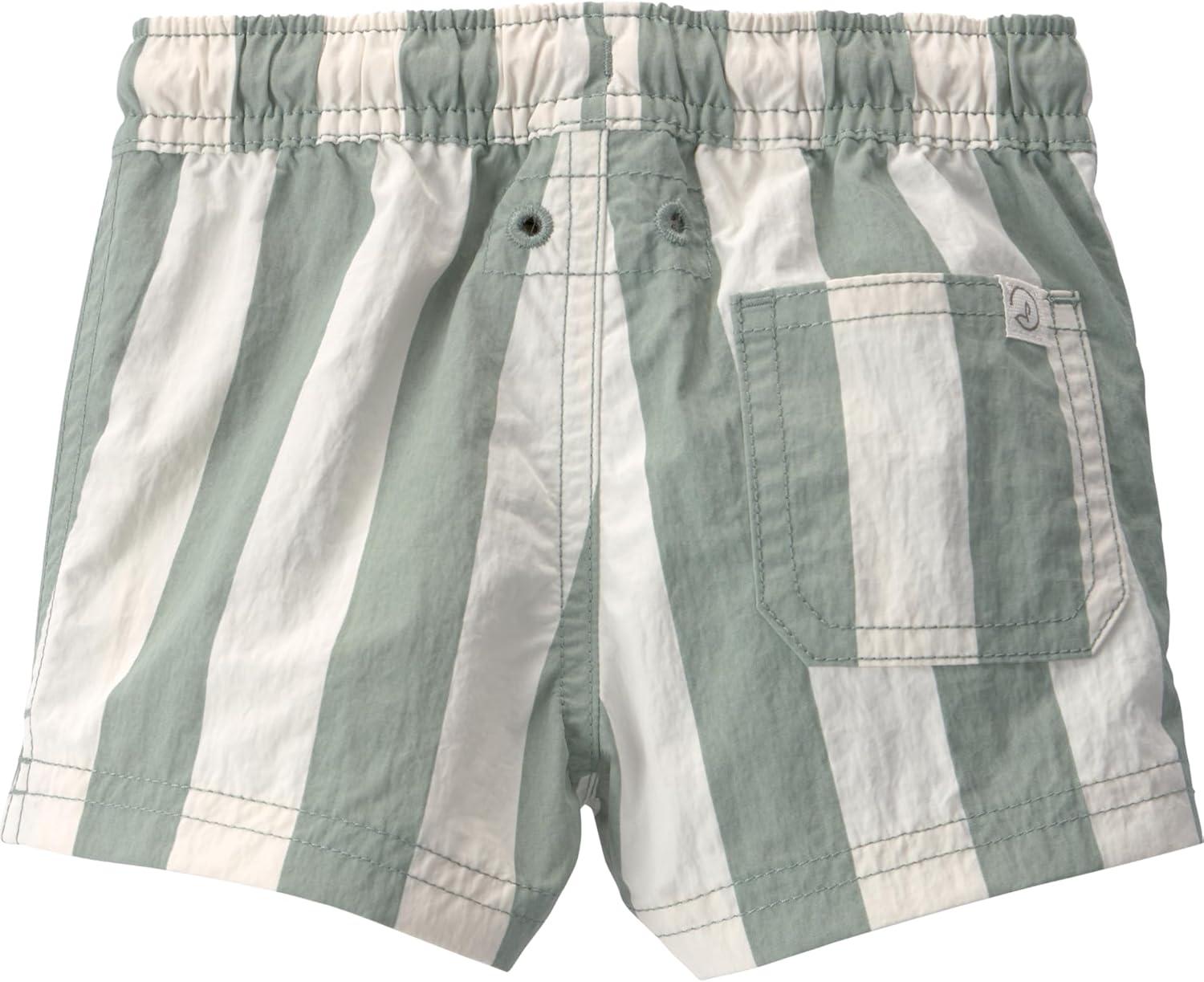 imageLittle Planet by Carters BabyBoys 1Piece Swim TrunksGreen Stripes
