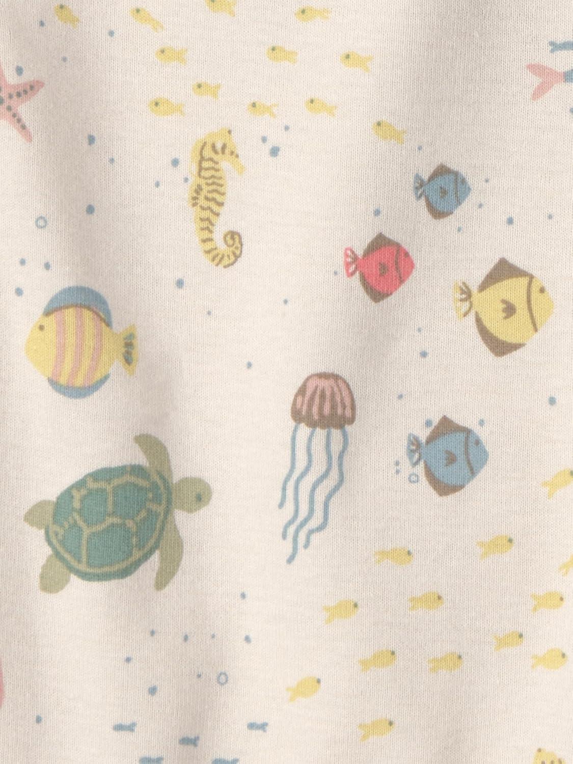 imagelittle planet by carters babygirls 3pack Short Sleeve Bodysuits Made With Organic CottonPinkCream Sea Life