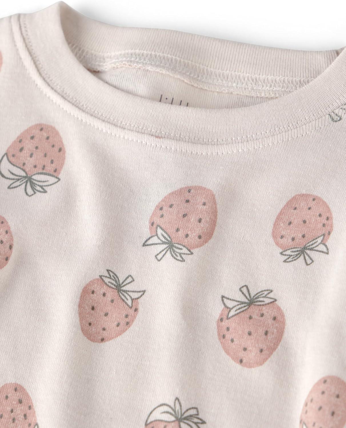imagelittle planet by carters Girls 2piece Pajamas Made With Organic CottonStrawberry Print