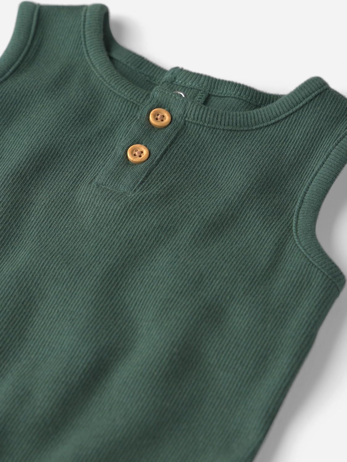 image:imagelittle planet by carters Unisex Baby Organic Cotton Gauze ShortallJungle Green